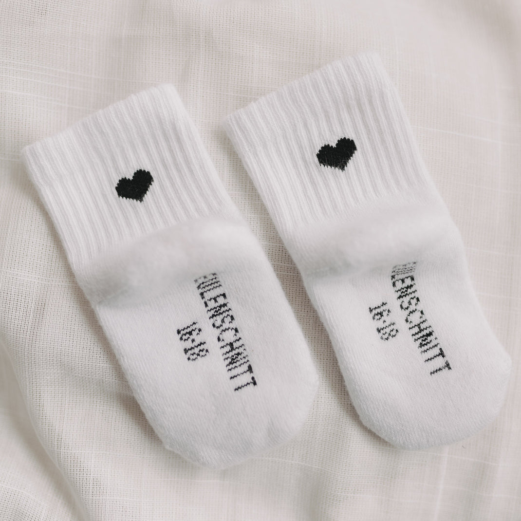 Babysocken Herz Schwarz