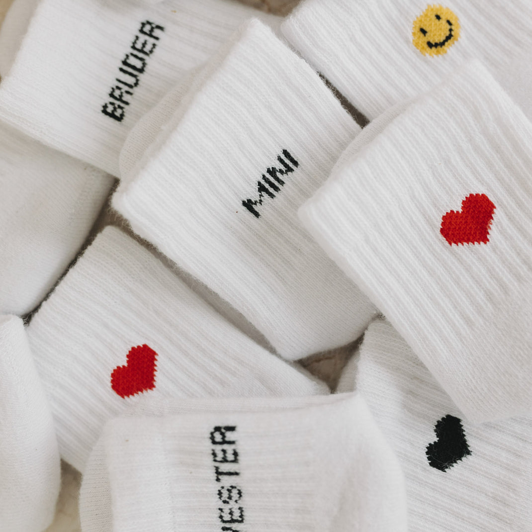 Babysocken Herz Schwarz