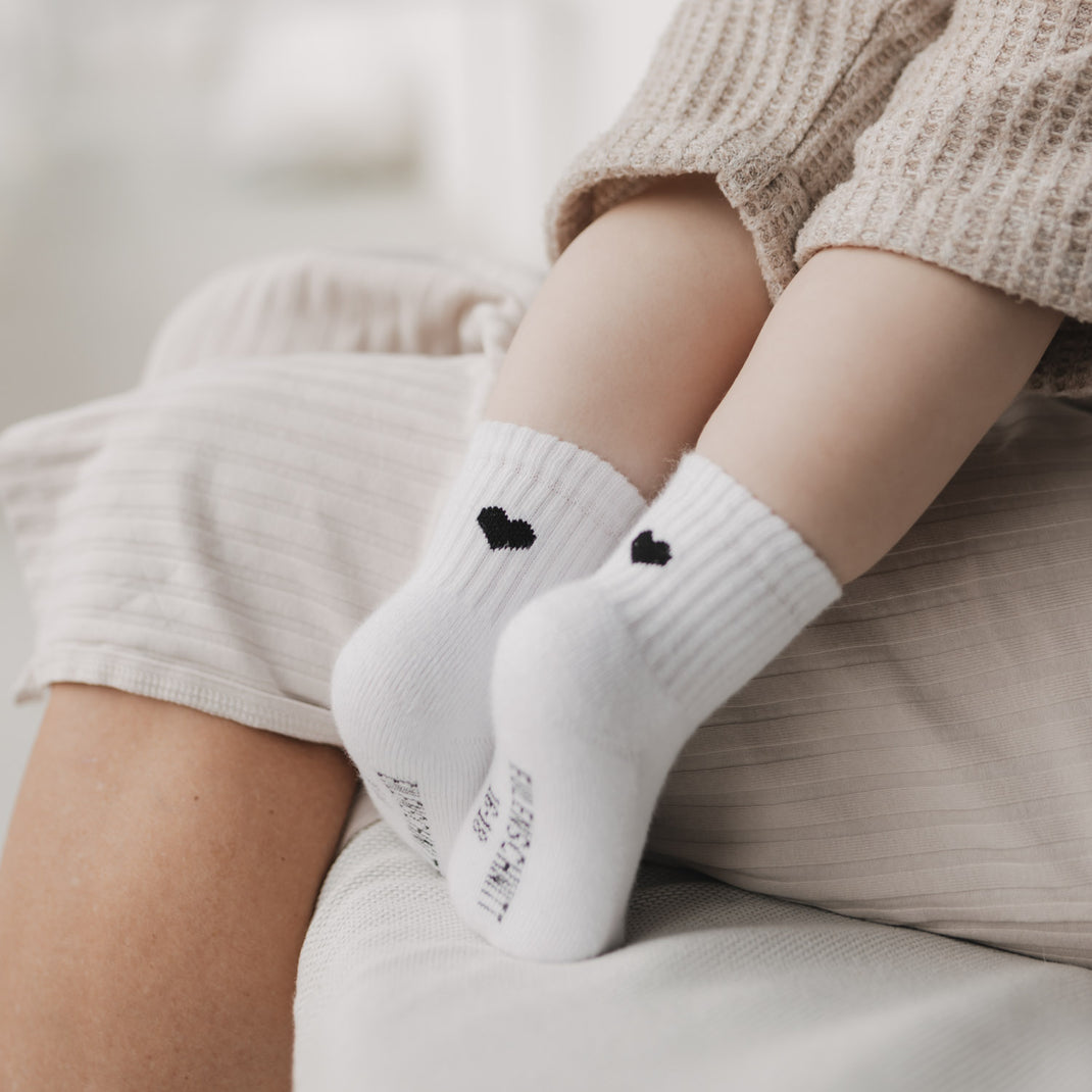 Babysocken Herz Schwarz