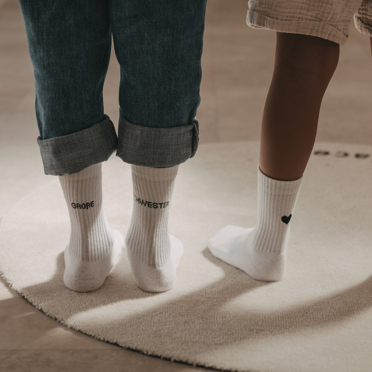 Kindersocken Grosse Schwester weiss, Blush Couture