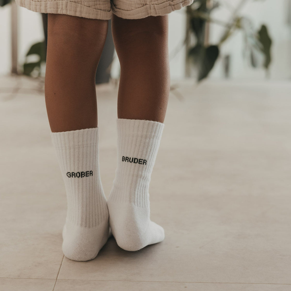 Kindersocken Grosser Bruder weiss, Blush Couture