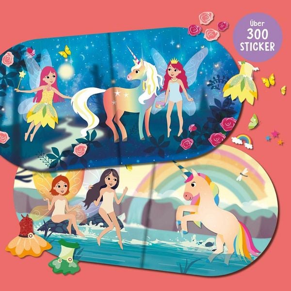 Stickerbuch: Regenbogen-Feen und Einhörner
