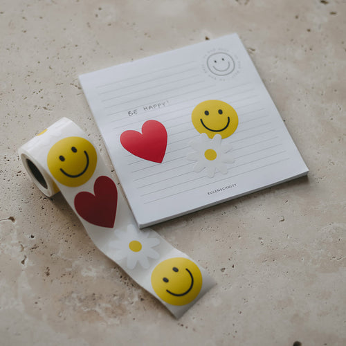 Aufkleber Smiley, Herz, Daisy