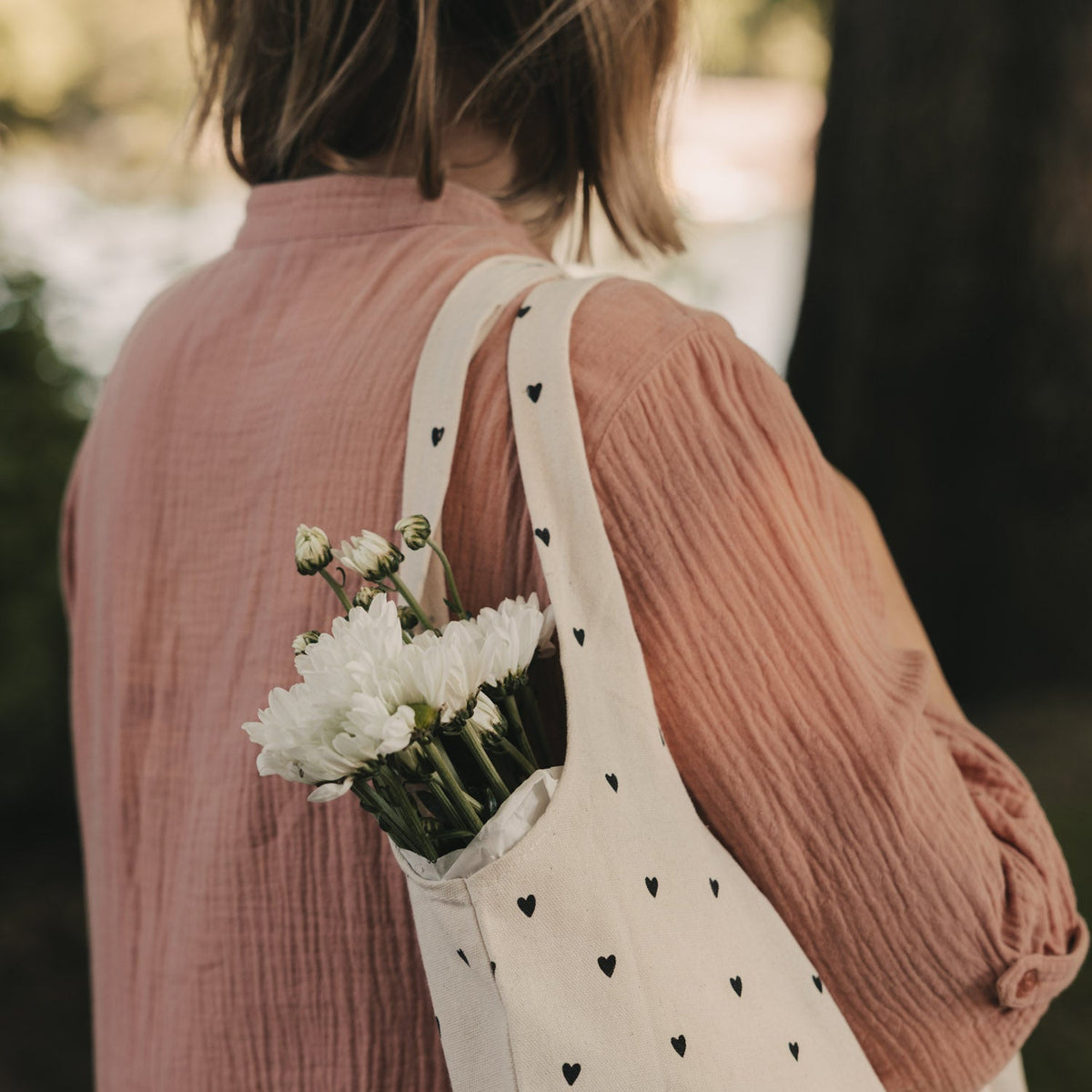 Faltbare Tragetasche Herzen aus Baumwolle, Ansicht 4, Blush Couture