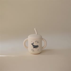 Silicone Training Cup + Straw – Whales